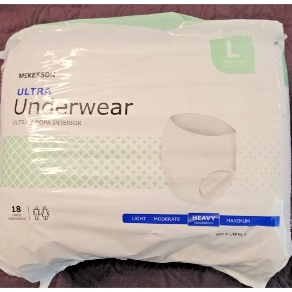 McKesson Adult Disposable Pull on up Underwear Diapers L Heavy Absorbency 18 Ct